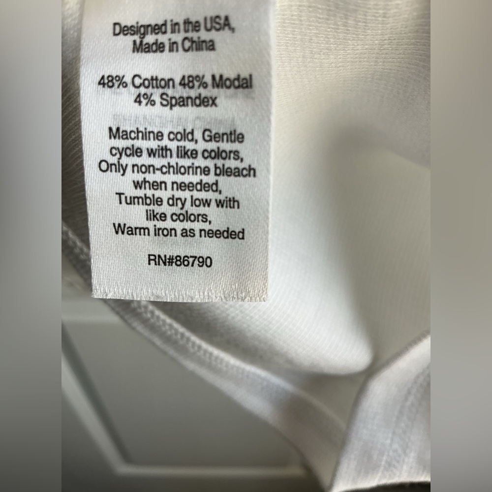 The Company Store Men’s Henley Pajama Top White NWT (Size XXL) - Picture 4 of 7